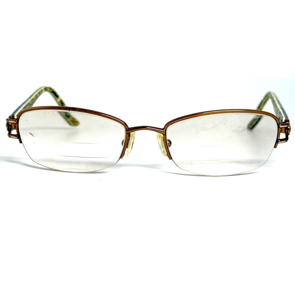 Vera Bradley Hedy Bronze Floral Metal Oval Eyeglasses Frames 135mm